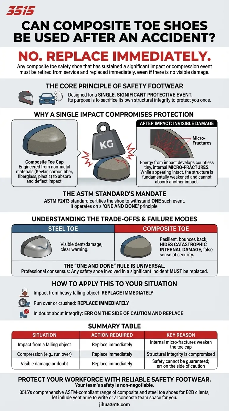Les chaussures à embout composite peuvent-elles être utilisées après un accident ? Non, voici la règle de sécurité essentielle Guide Visuel