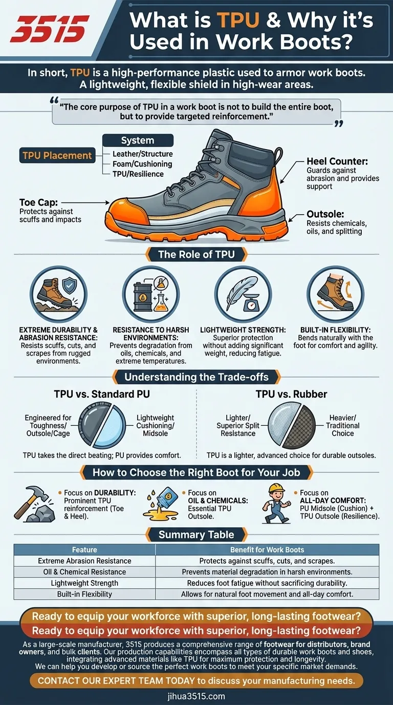 TPU 是什么？为什么它被用于工作靴？| 轻质装甲，经久耐用 图解指南