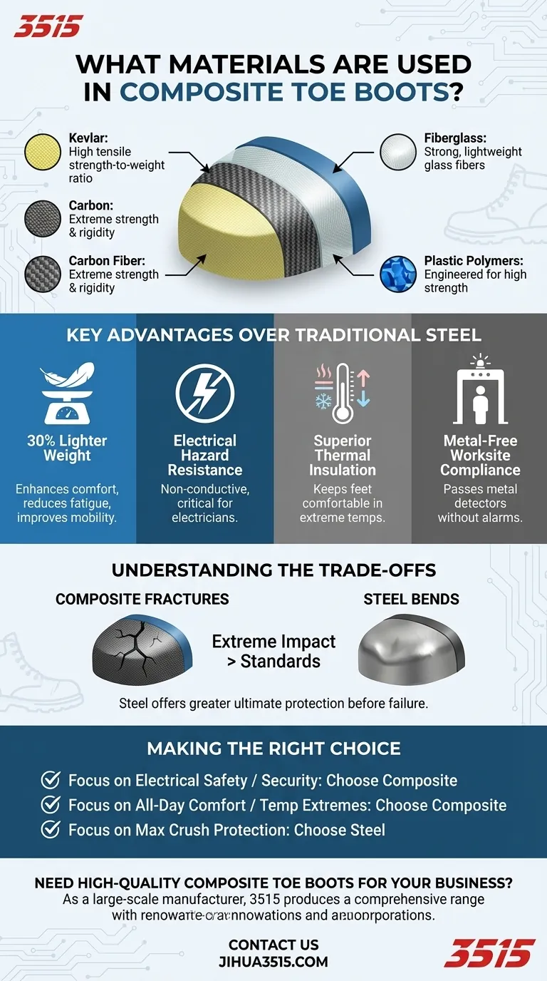 Welche Materialien werden in Stiefeln mit Verbundstoffkappe verwendet? Entdecken Sie den Vorteil von nichtmetallischer Sicherheit Visuelle Anleitung