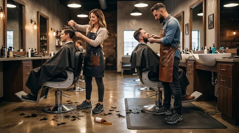 What challenges do hairdressers and barbers face with their footwear? Ergonomic Support for Long Hours