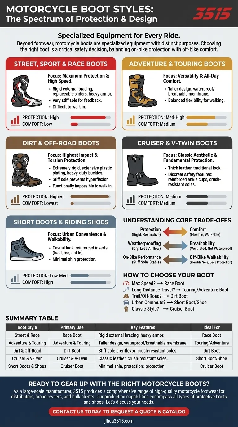 ¿Cuáles son los diferentes estilos de botas de moto disponibles? Encuentra tu ajuste perfecto para seguridad y estilo Guía Visual