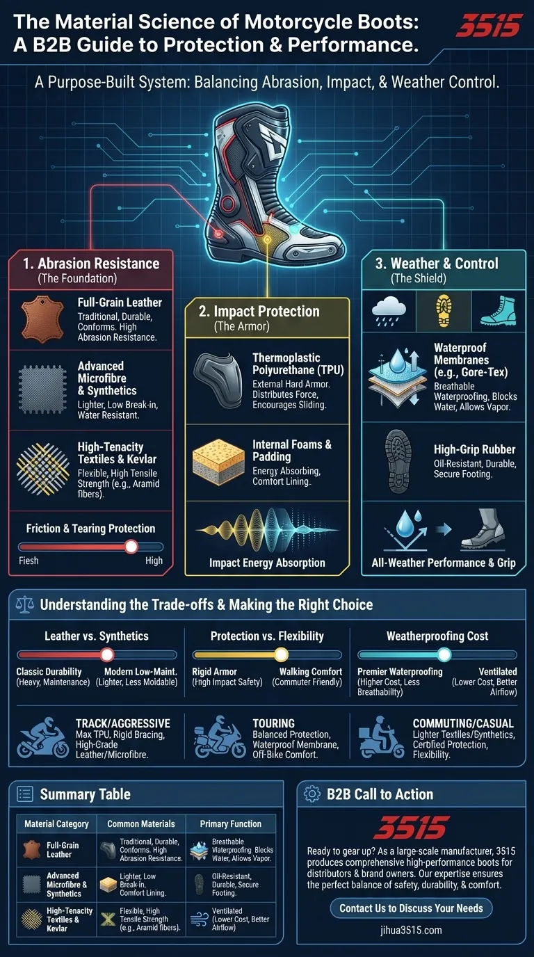 Quels matériaux sont couramment utilisés dans les bottes de moto ? Le guide ultime des chaussures de protection Guide Visuel