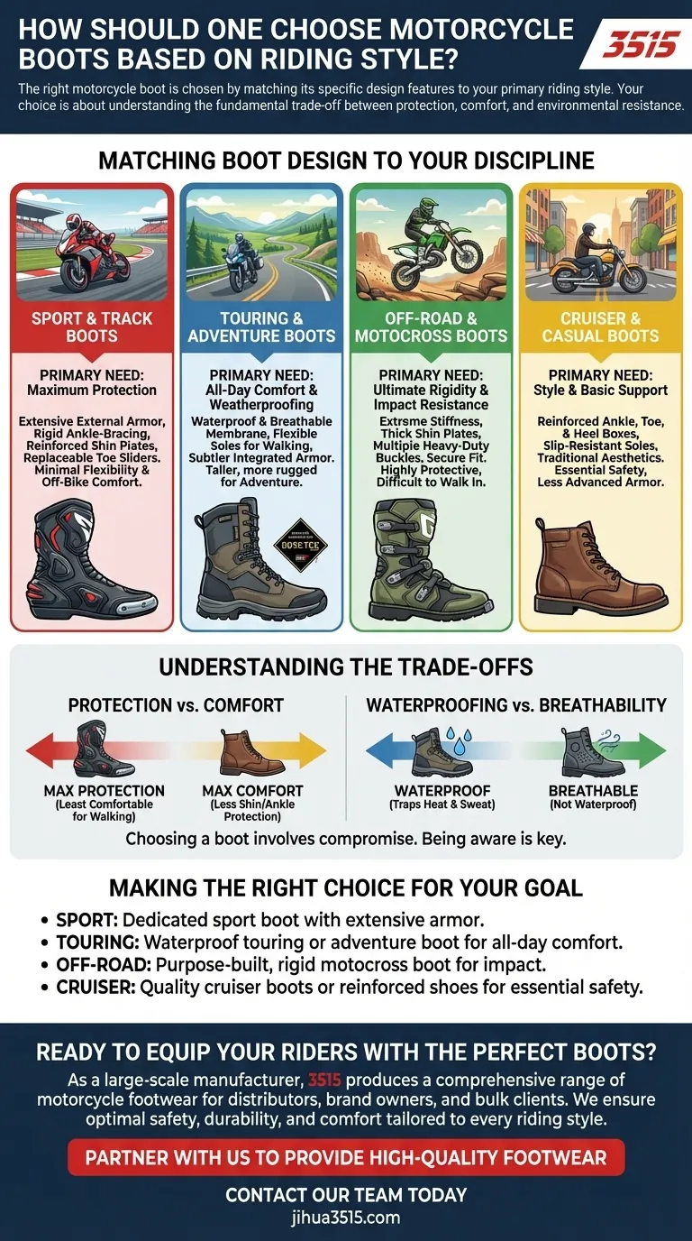 如何根据骑行风格选择摩托车靴？匹配您的骑行类型以获得最佳安全性和舒适性 图解指南