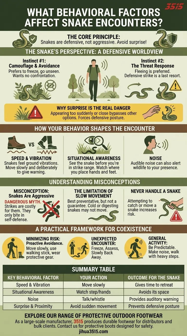 뱀과의 조우에 영향을 미치는 행동 요인은 무엇인가요? 방어적인 공격을 피하는 열쇠를 마스터하세요. 시각적 가이드
