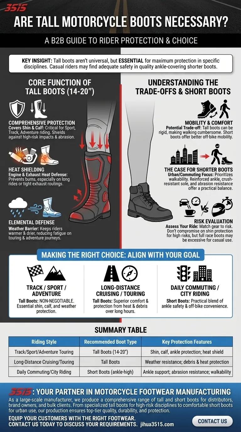 ¿Son necesarias las botas de moto altas? Una guía para elegir la altura de la bota según tu estilo de conducción Guía Visual