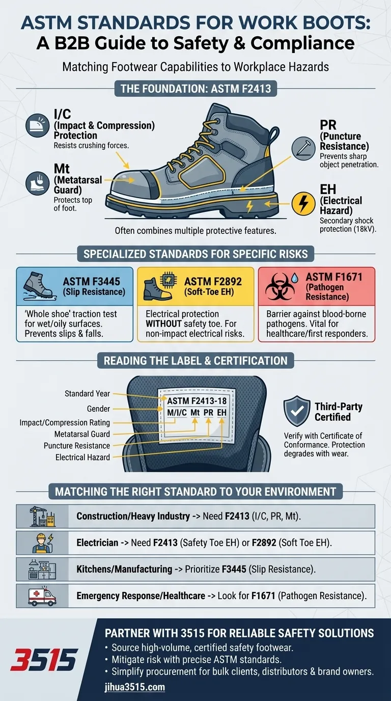Какие стандарты ASTM существуют для рабочих ботинок? Руководство по безопасной сертифицированной обуви Визуальное руководство