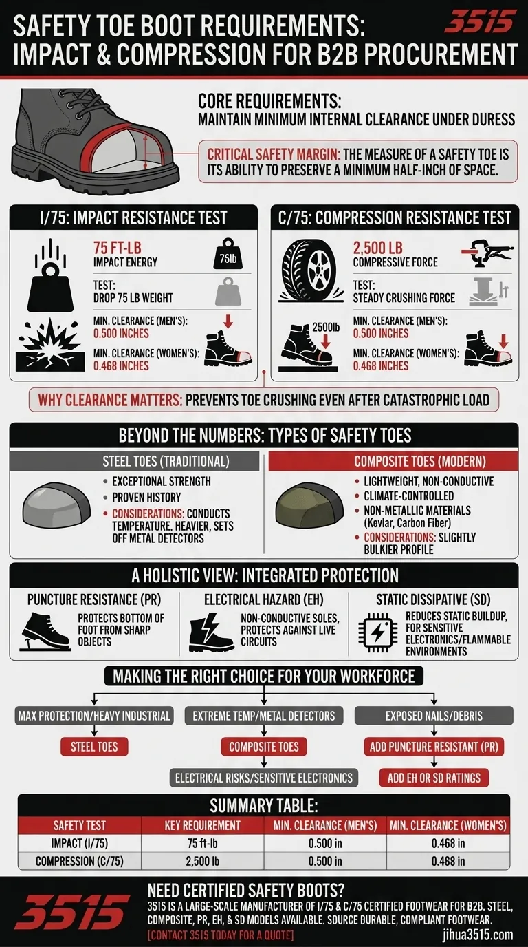 Welche Anforderungen an Schlag- und Druckfestigkeit haben Sicherheitsstiefel? Wesentliche Standards für den Arbeitsschutz Visuelle Anleitung