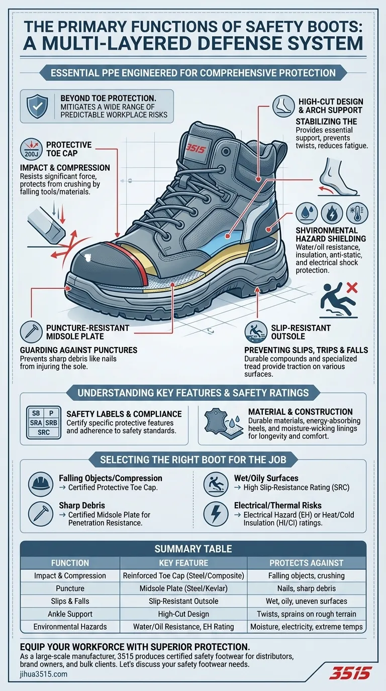 Каковы основные функции защитной обуви на рабочем месте? Многоуровневая система защиты Визуальное руководство
