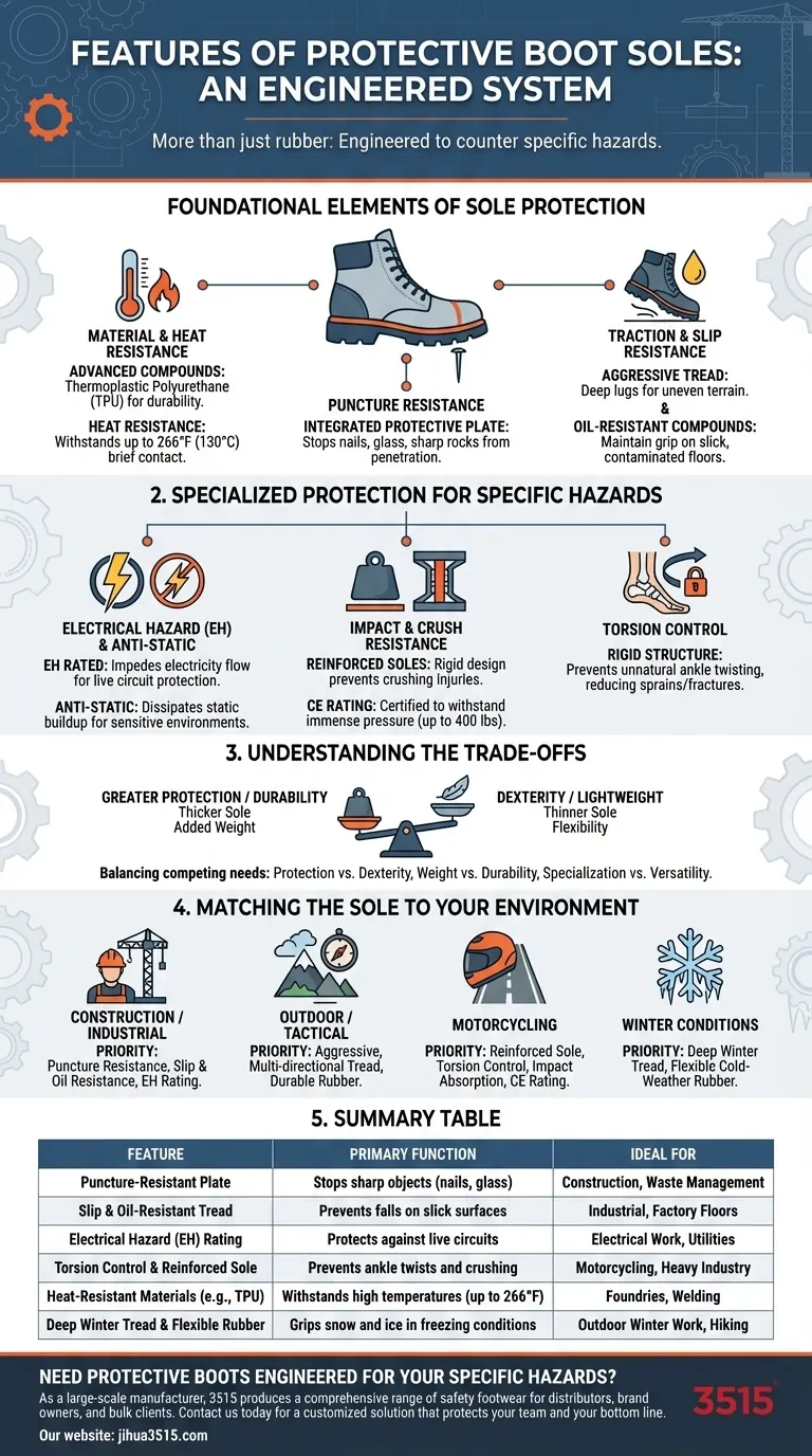 보호 기능이 있는 부츠 밑창은 무엇인가요? 위험별 신발에 대한 필수 가이드 시각적 가이드