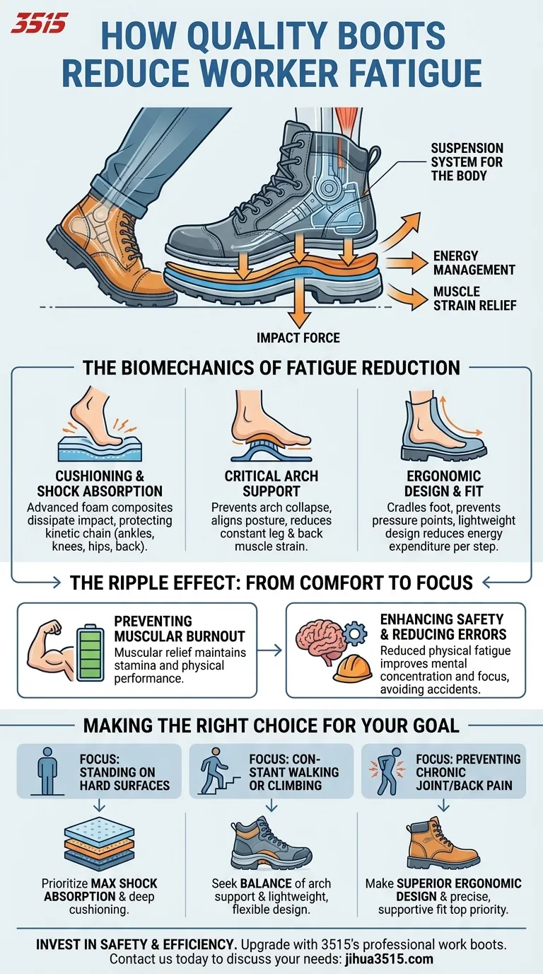 Wie reduzieren hochwertige Stiefel die Ermüdung von Arbeitern? Steigern Sie Produktivität und Sicherheit Visuelle Anleitung