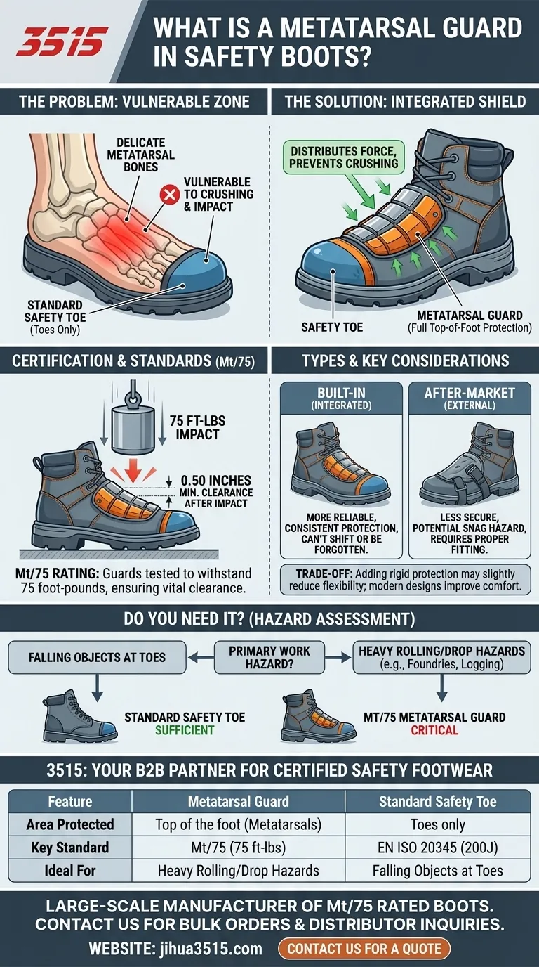 O que é uma proteção metatarsal em botas de segurança? Proteção Essencial para Todo o Seu Pé Guia Visual