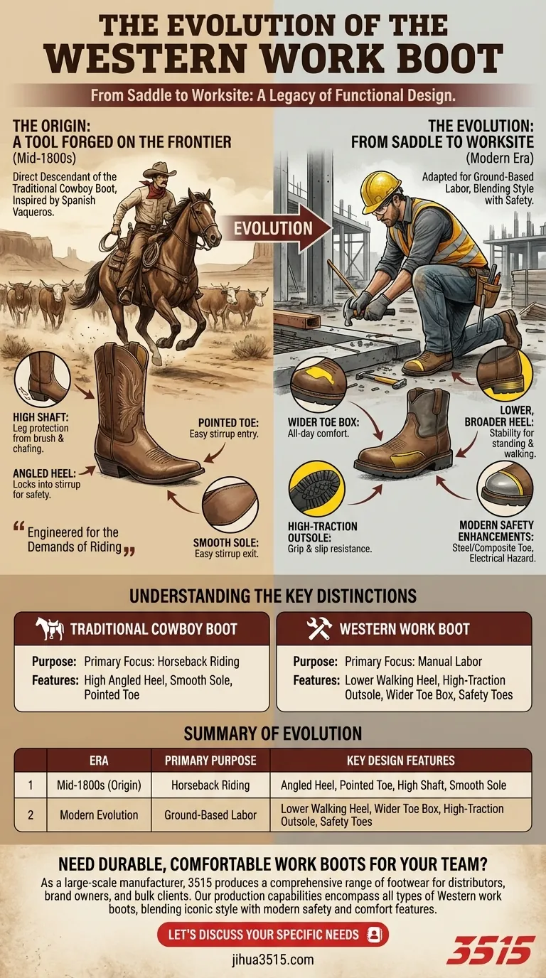 Как возникли рабочие ботинки в западном стиле? От ковбойских седел до современных рабочих мест Визуальное руководство