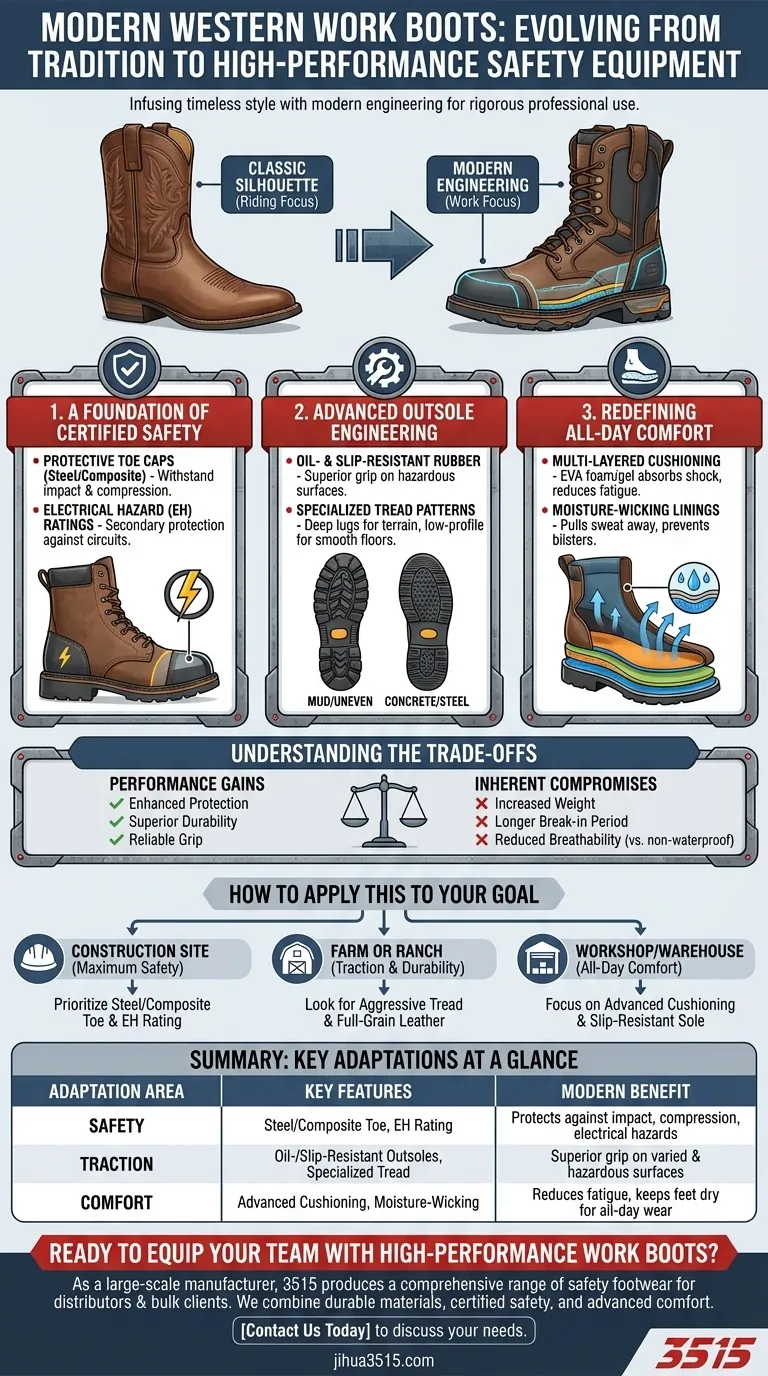 Comment les bottes de travail Western s'adaptent-elles aux besoins modernes ? Décryptage de l'évolution de la sécurité et du confort Guide Visuel