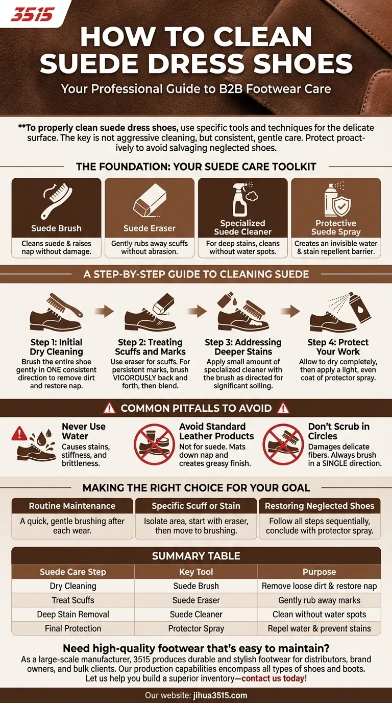 Comment nettoyer des chaussures habillées en daim ? Un guide étape par étape pour un entretien doux Guide Visuel