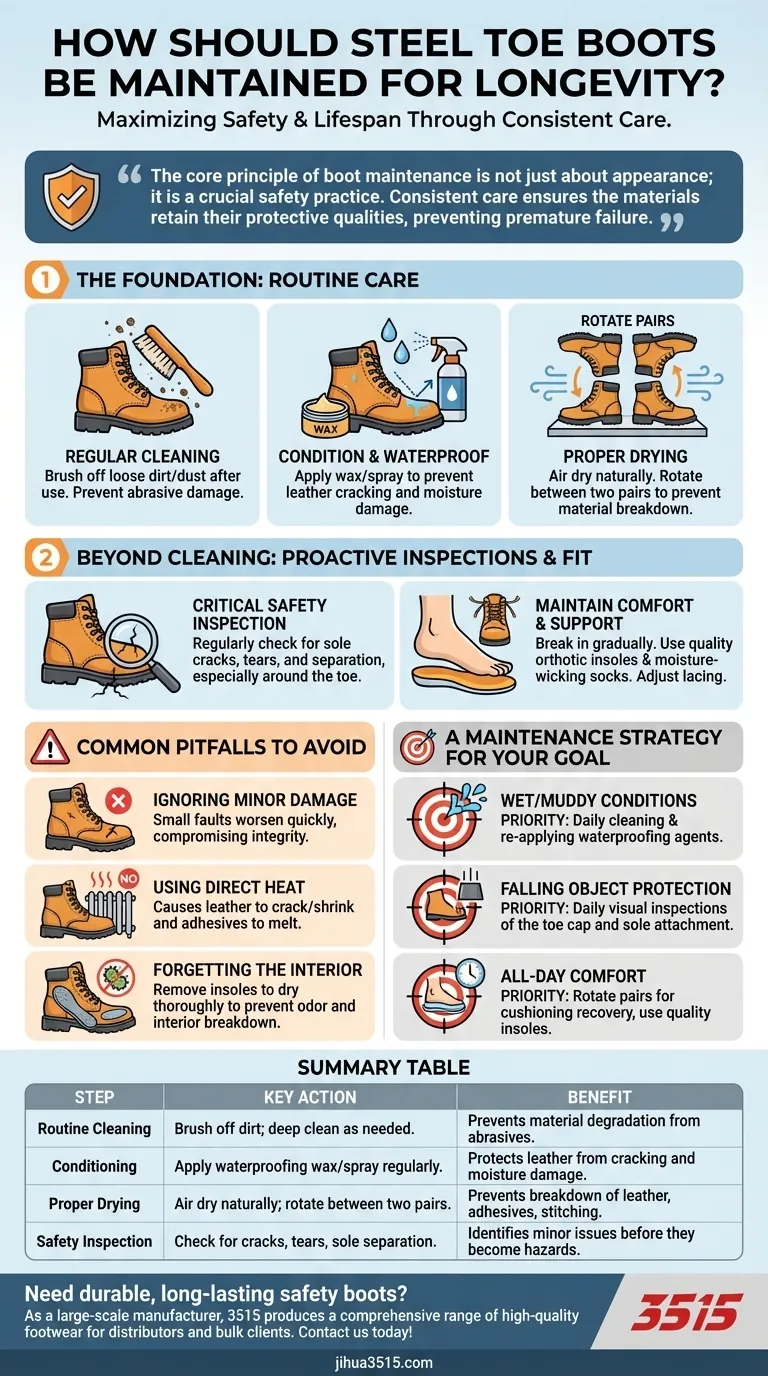 Como devem ser mantidas as botas com biqueira de aço para maior longevidade? Um guia para maximizar a segurança e a durabilidade Guia Visual