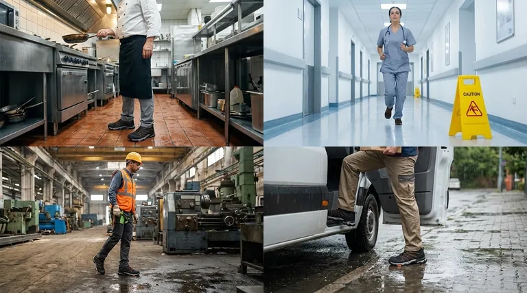 Quels types de travailleurs dépendent couramment des chaussures antidérapantes ? Protégez votre personnel contre les glissades et les chutes