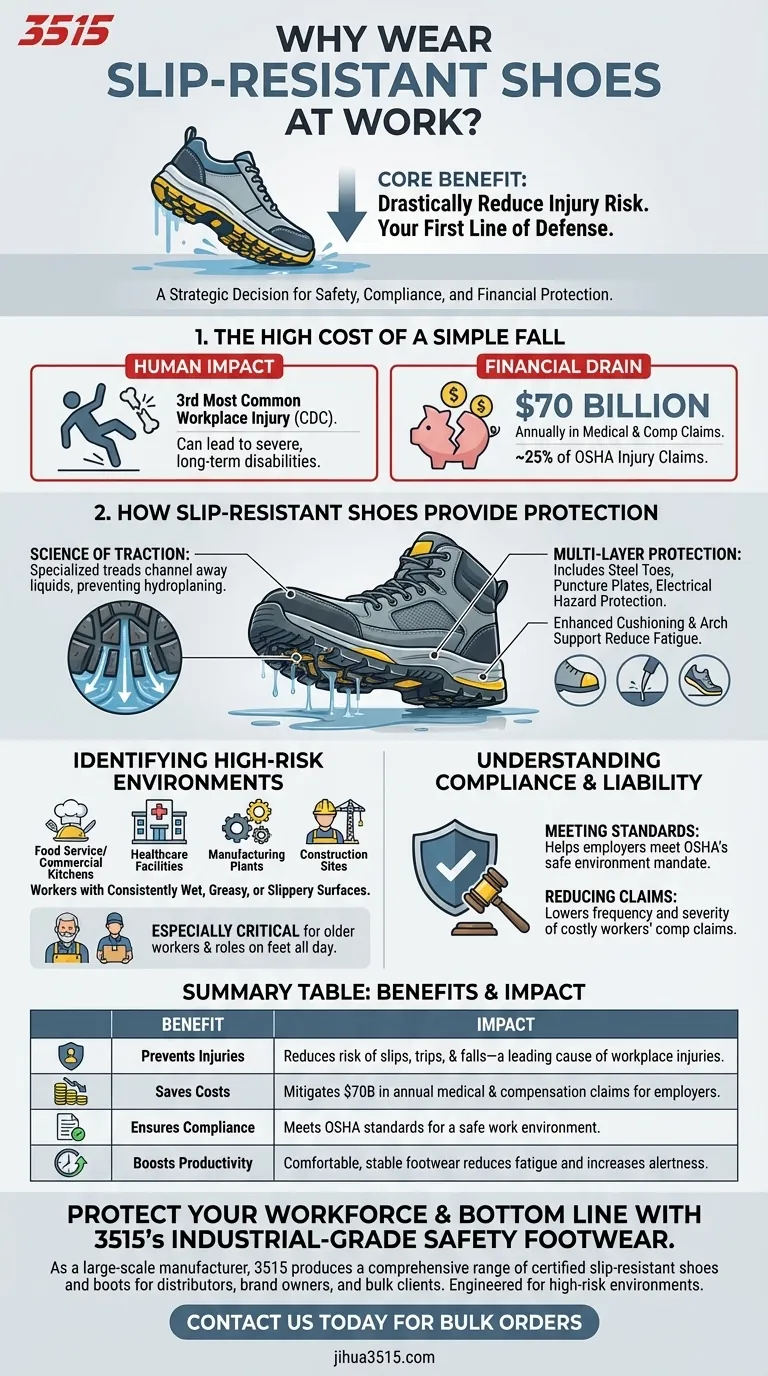 ¿Por qué es importante usar zapatos antideslizantes en el trabajo? Prevenga lesiones costosas y garantice la seguridad Guía Visual