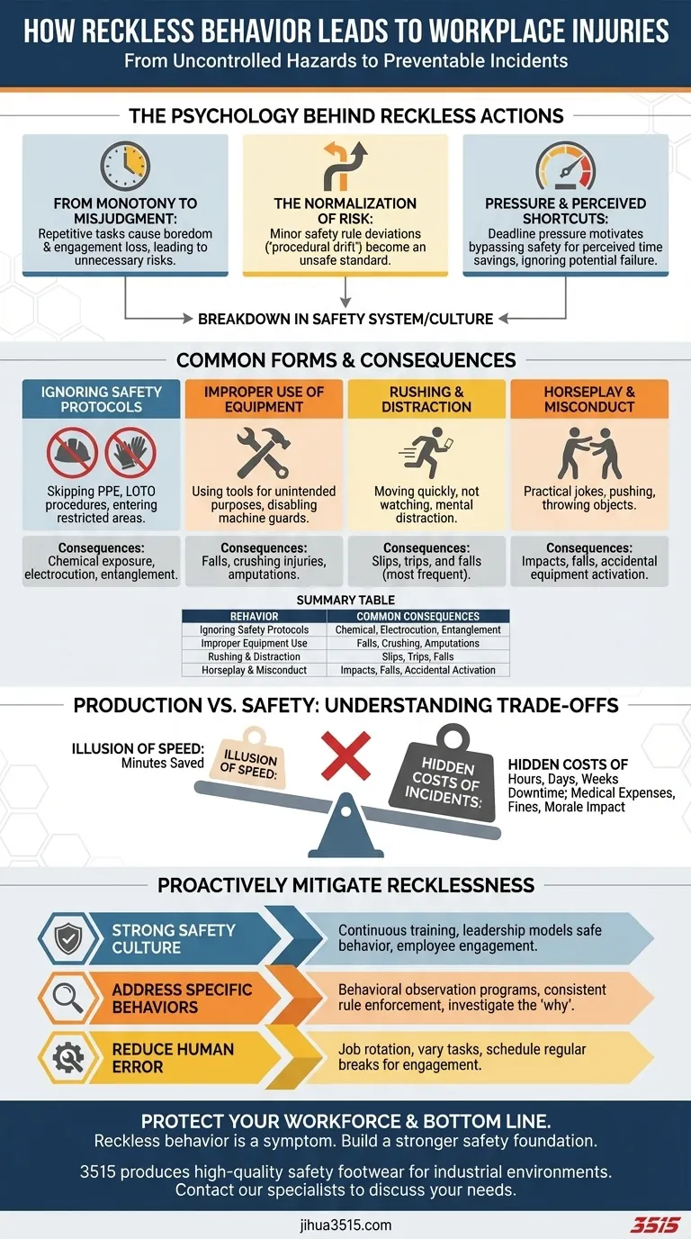 Wie kann rücksichtsloses Verhalten zu Arbeitsplatzverletzungen führen? Verhindern Sie kostspielige Unfälle & verbessern Sie die Sicherheit Visuelle Anleitung
