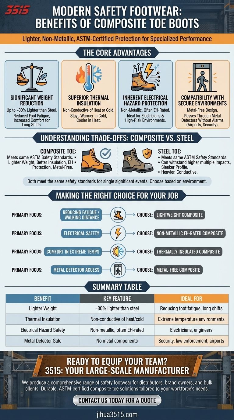 复合鞋头靴有什么好处？实现更轻、更安全的足部防护 图解指南