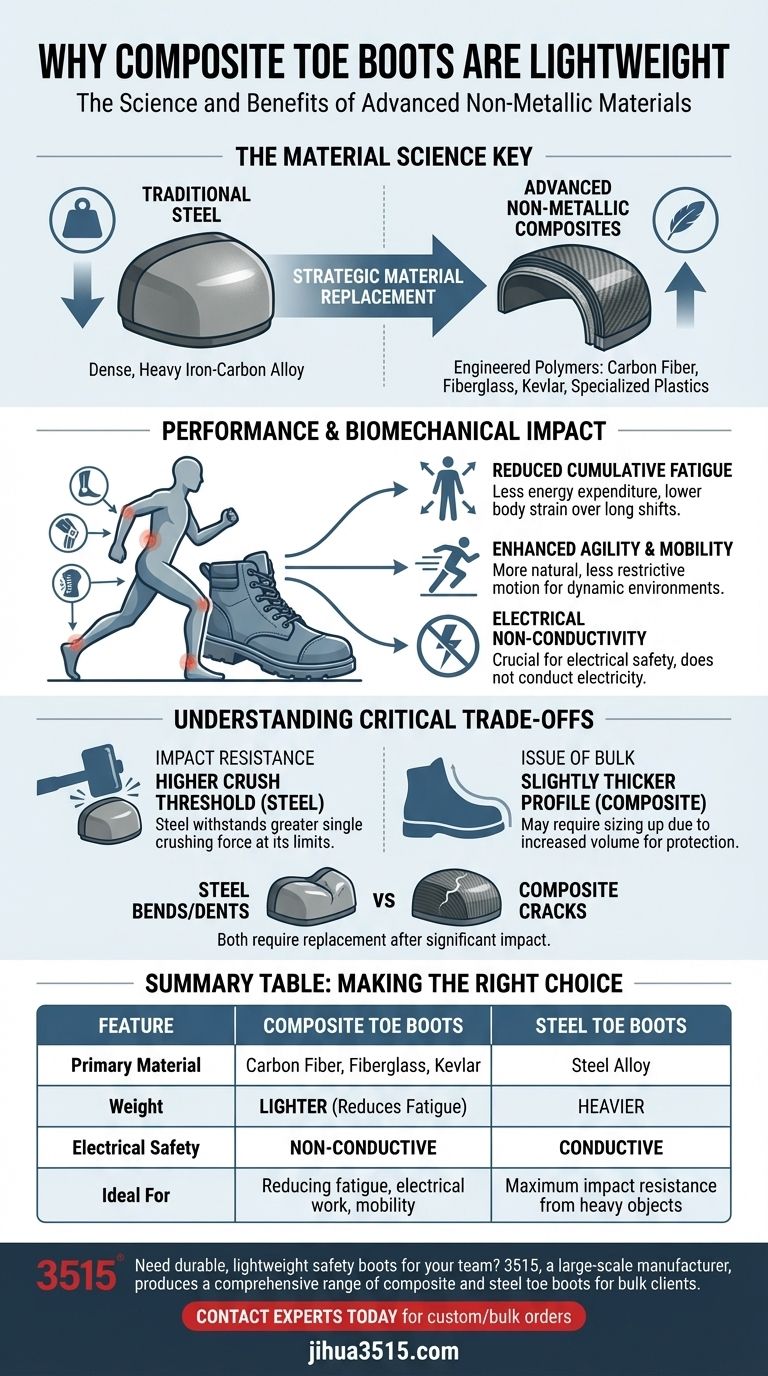 Por que as botas com biqueira de compósito são consideradas leves? A ciência por trás do calçado de segurança mais leve Guia Visual