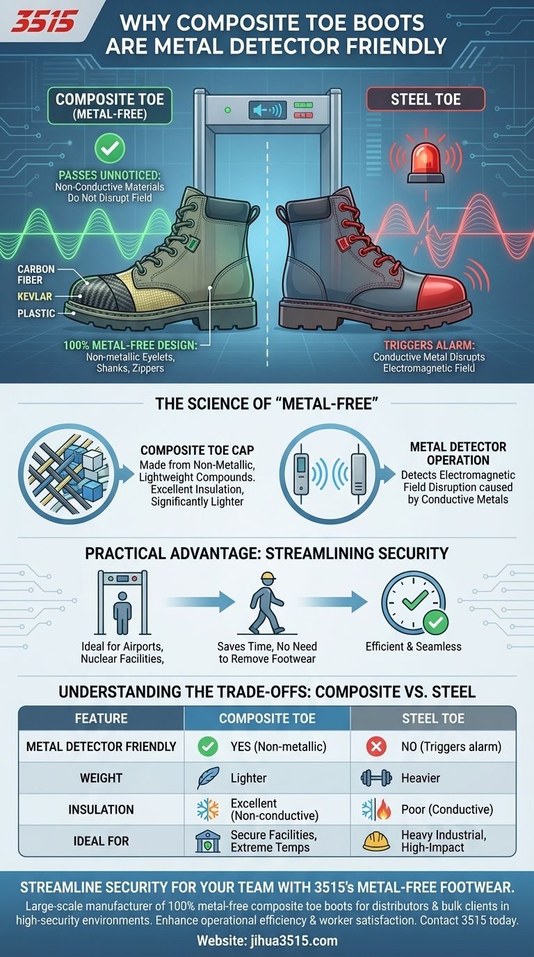 複合トウブーツはなぜ金属探知機に優しいのですか？手間なくセキュリティを通過しましょう ビジュアルガイド