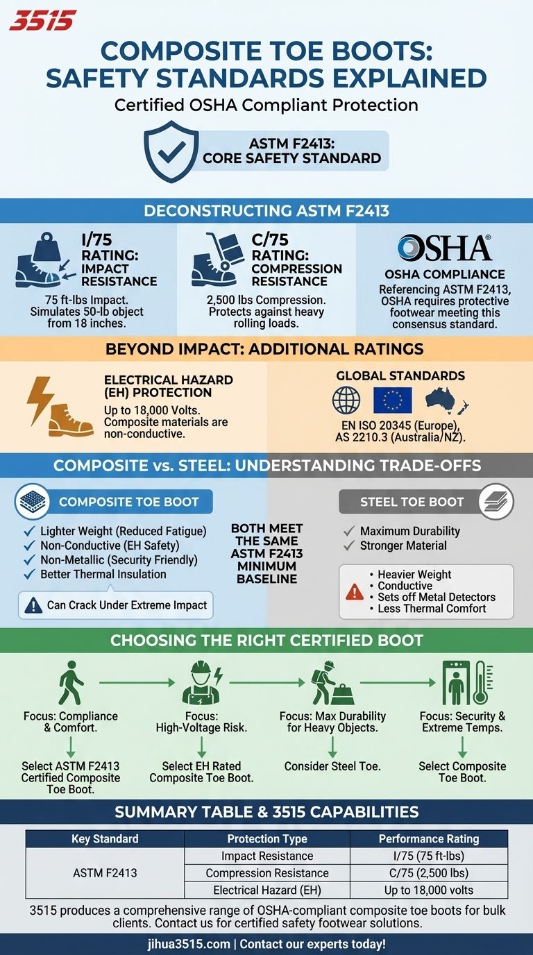 복합 발가락 부츠는 어떤 안전 표준을 충족합니까? 팀을 위해 OSHA 규정 준수 신발을 확보하십시오. 시각적 가이드