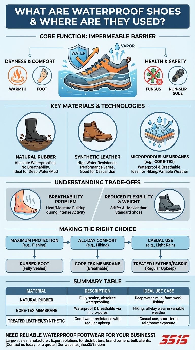 ¿Qué son los zapatos impermeables y dónde se utilizan de manera más efectiva? Una guía para mantenerse seco Guía Visual