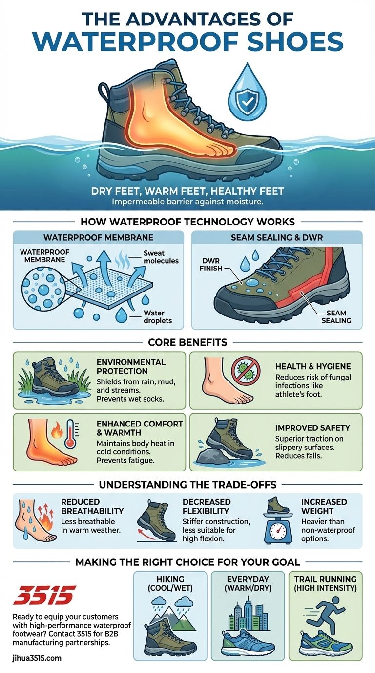 ما هي مزايا ارتداء الأحذية المقاومة للماء؟ حافظ على جفافك وصحتك وأمانك دليل مرئي