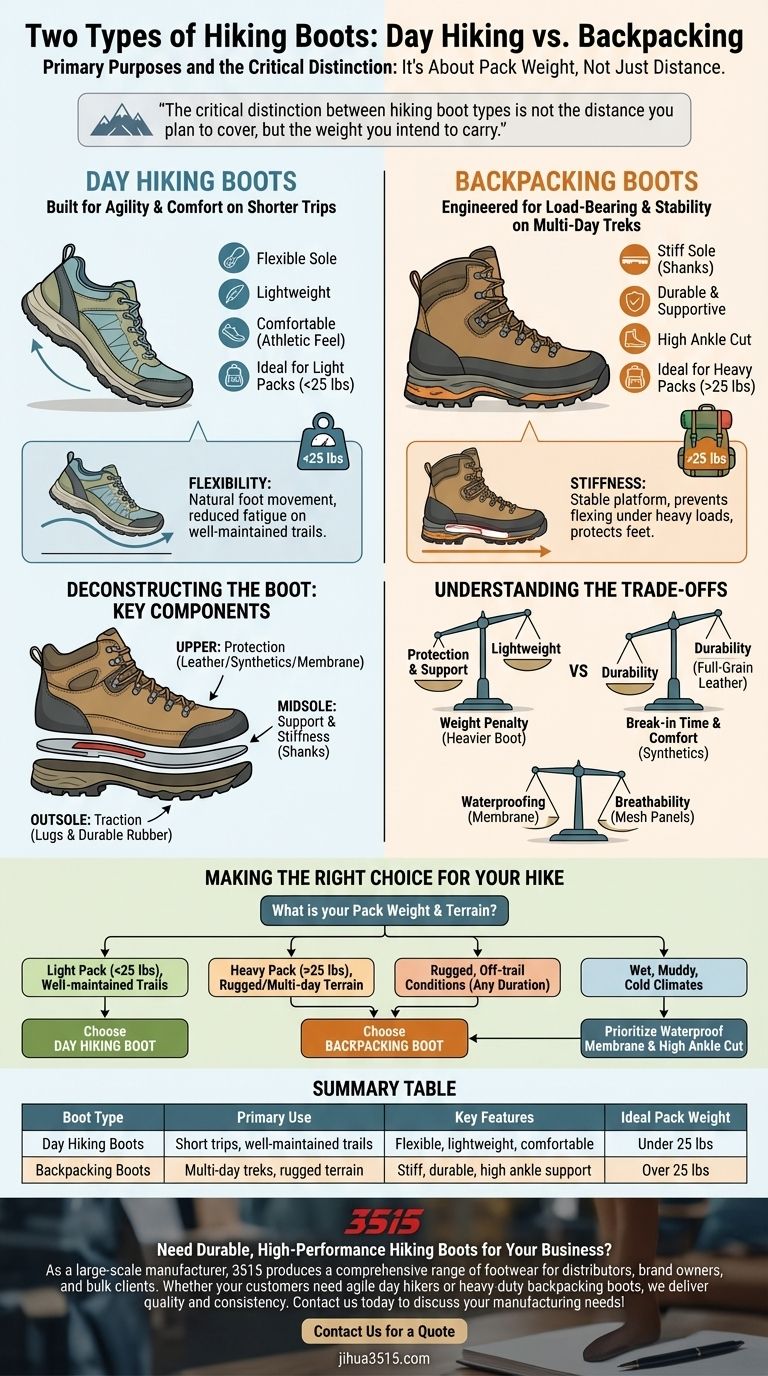Quels sont les deux types de chaussures de randonnée et leurs objectifs principaux ? Choisissez la bonne chaussure pour le poids de votre sac Guide Visuel
