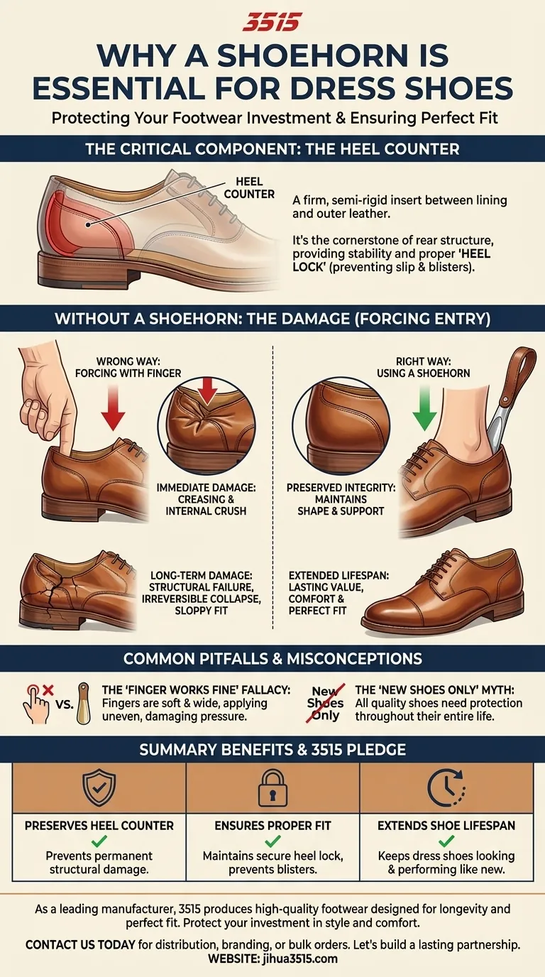 Pourquoi une corne de chaussure est-elle recommandée pour enfiler des chaussures habillées ? Protégez votre investissement et assurez un ajustement parfait Guide Visuel