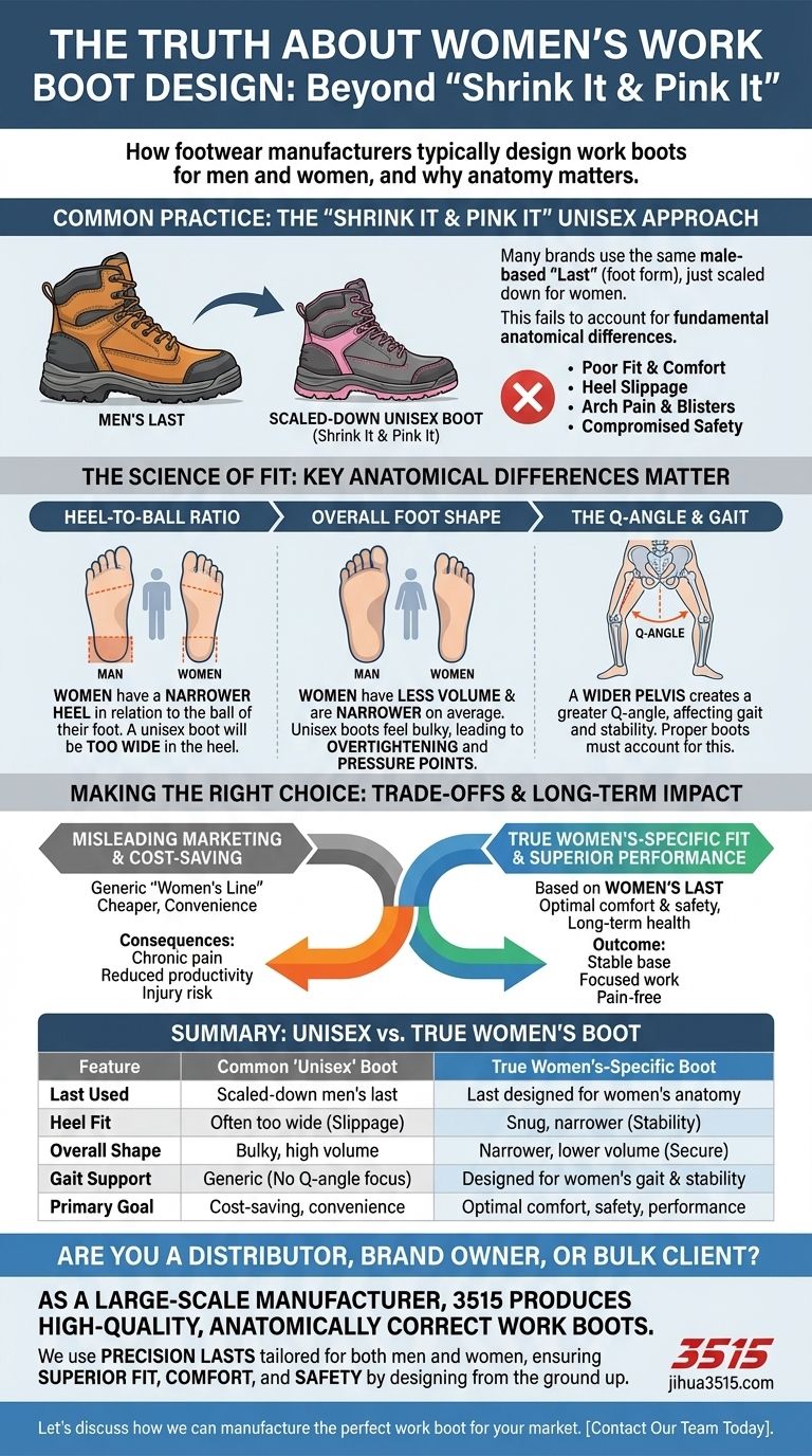 Wie entwerfen Schuhhersteller Arbeitsstiefel für Männer und Frauen? Entdecken Sie die entscheidenden Passformunterschiede Visuelle Anleitung