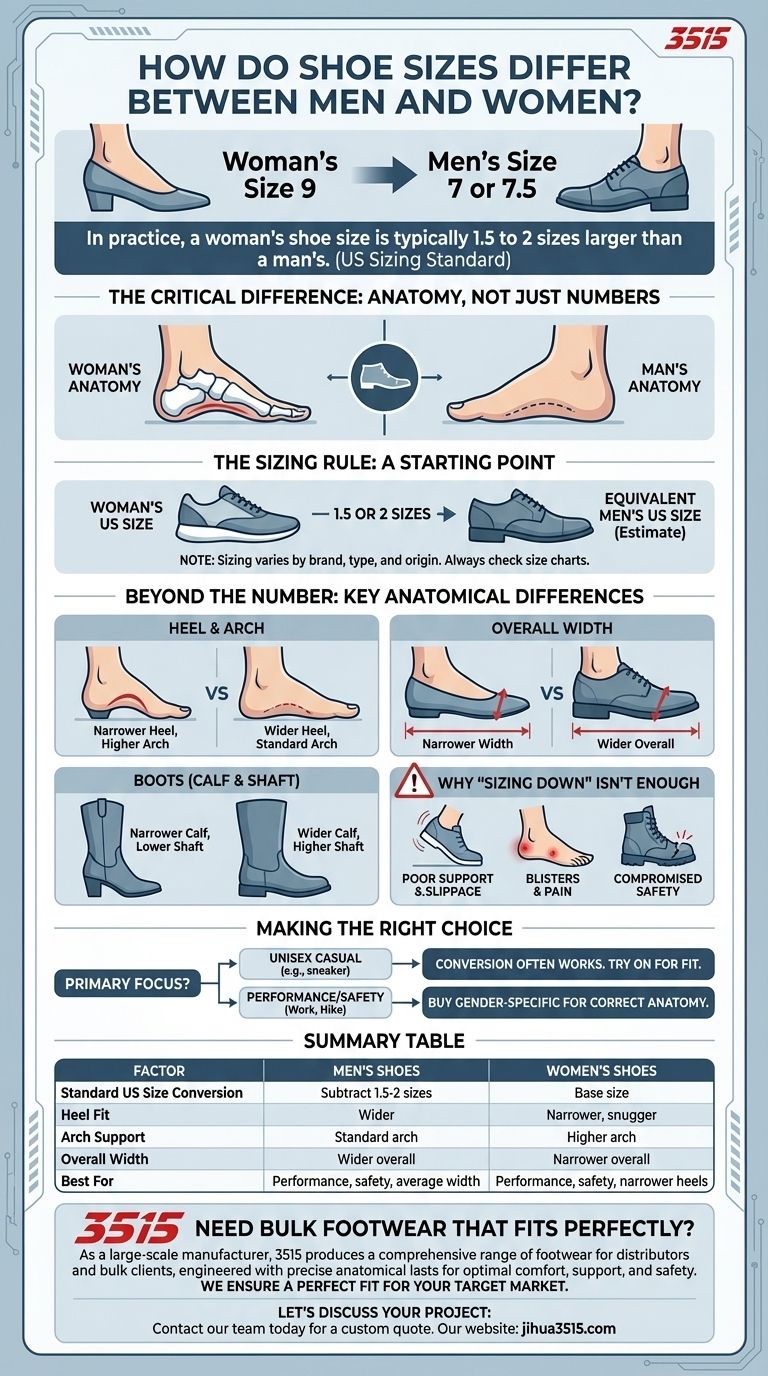 ¿Cómo difieren las tallas de zapatos entre hombres y mujeres? Una guía para encontrar el ajuste perfecto Guía Visual