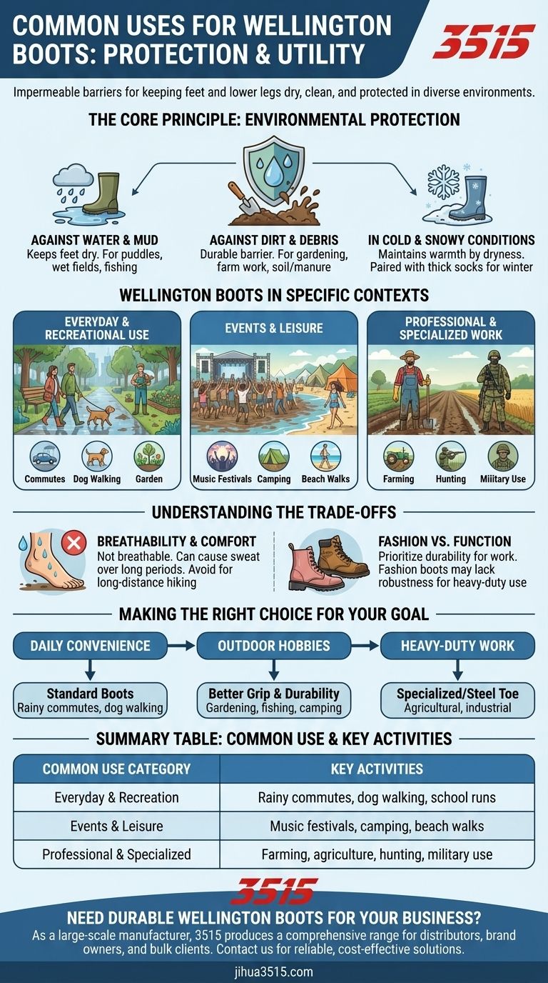 Was sind einige gängige Verwendungszwecke für Gummistiefel? Unverzichtbares Schuhwerk für nasse und schlammige Bedingungen Visuelle Anleitung