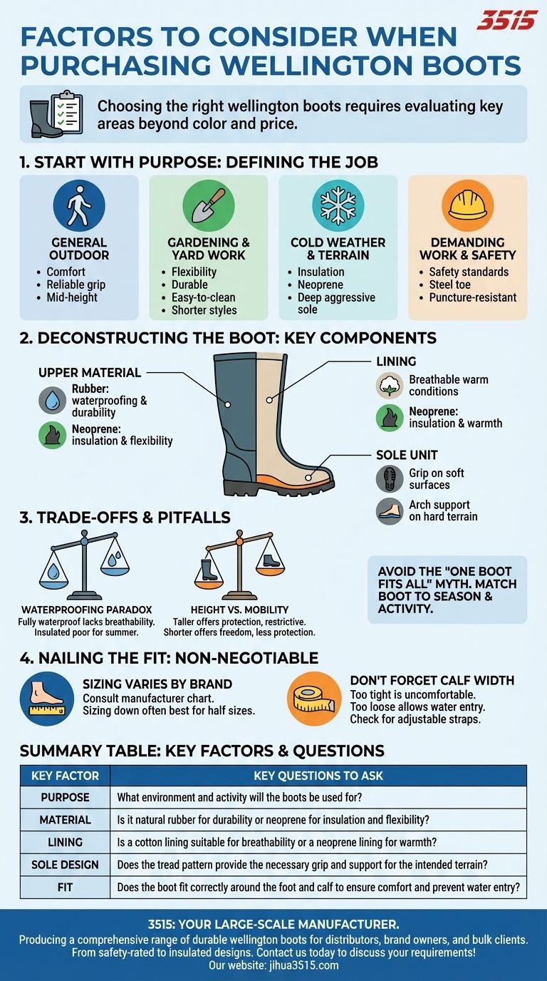 What factors should be considered when purchasing wellington boots? A Buyer's Guide for Durability & Performance Visual Guide