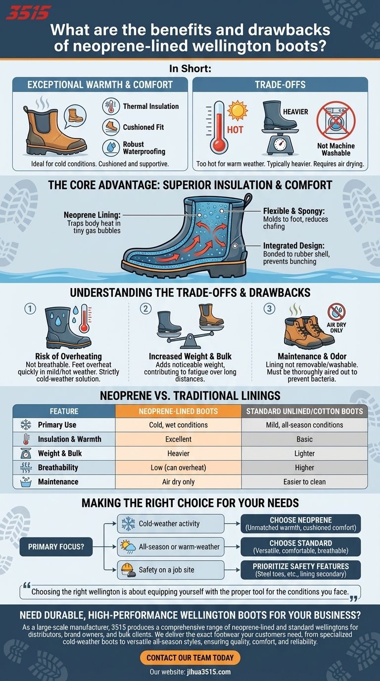Quels sont les avantages et les inconvénients des bottes Wellington doublées de néoprène ? Un guide des chaussures pour temps froid Guide Visuel