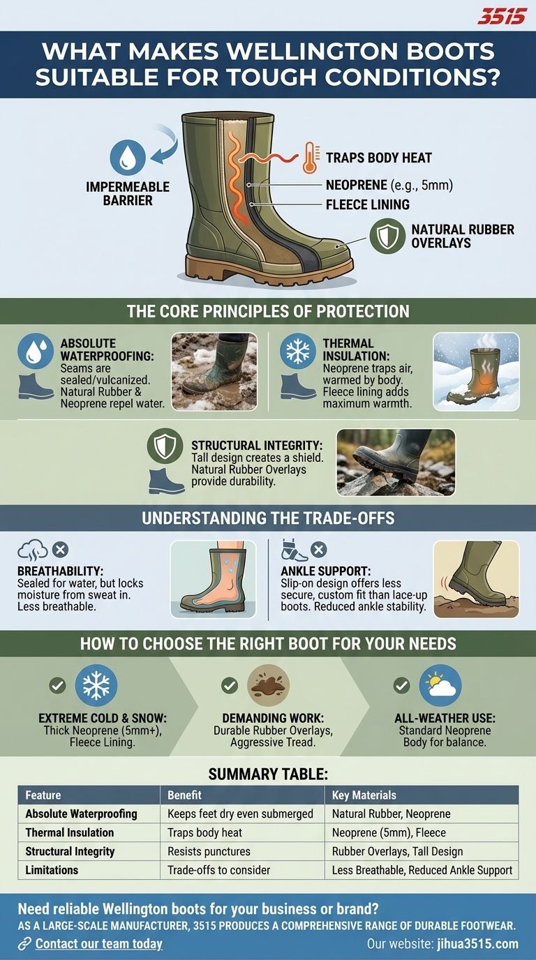 Cosa rende gli stivali Wellington adatti a condizioni difficili? Impermeabilità e isolamento termico imbattibili Guida Visiva