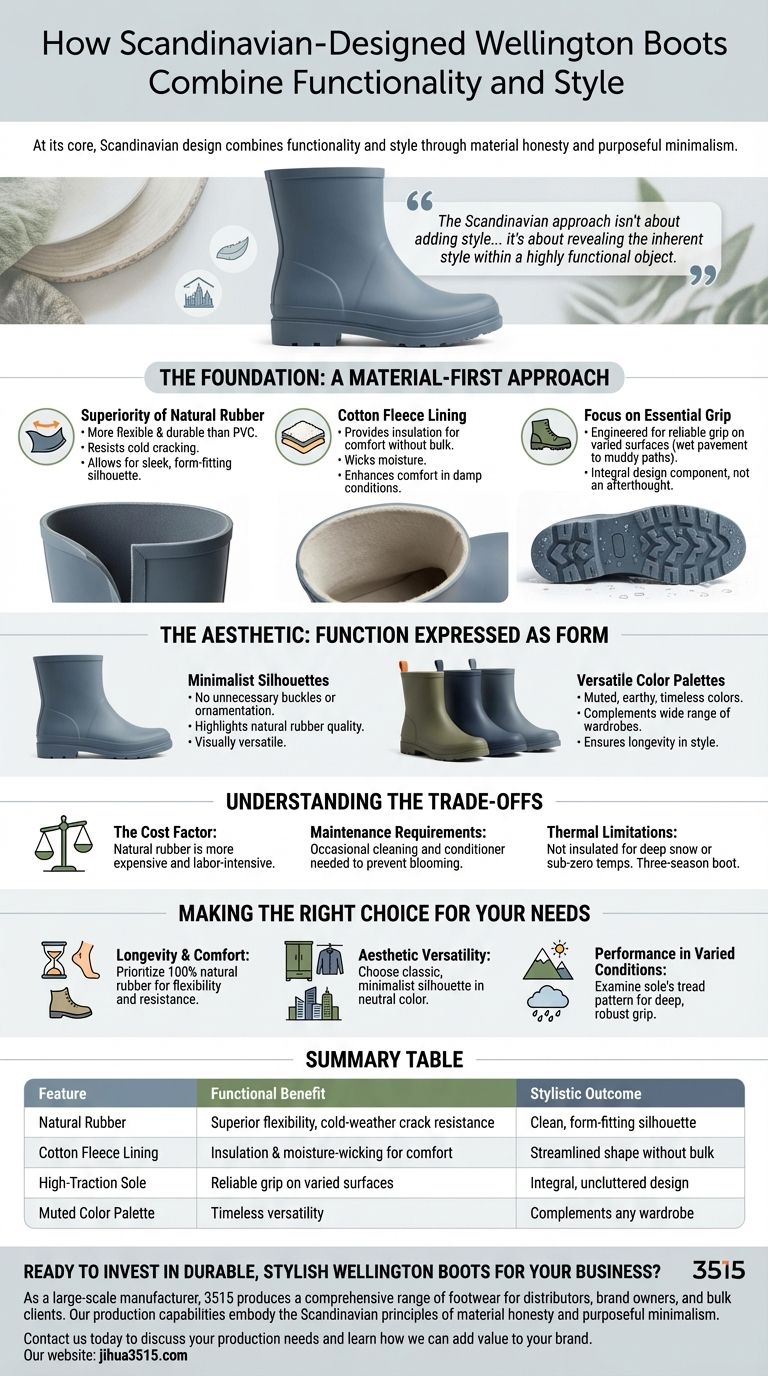 كيف تجمع أحذية ويلينغتون ذات التصميم الاسكندنافي بين الوظائف والأناقة؟ السر يكمن في البساطة الهادفة دليل مرئي