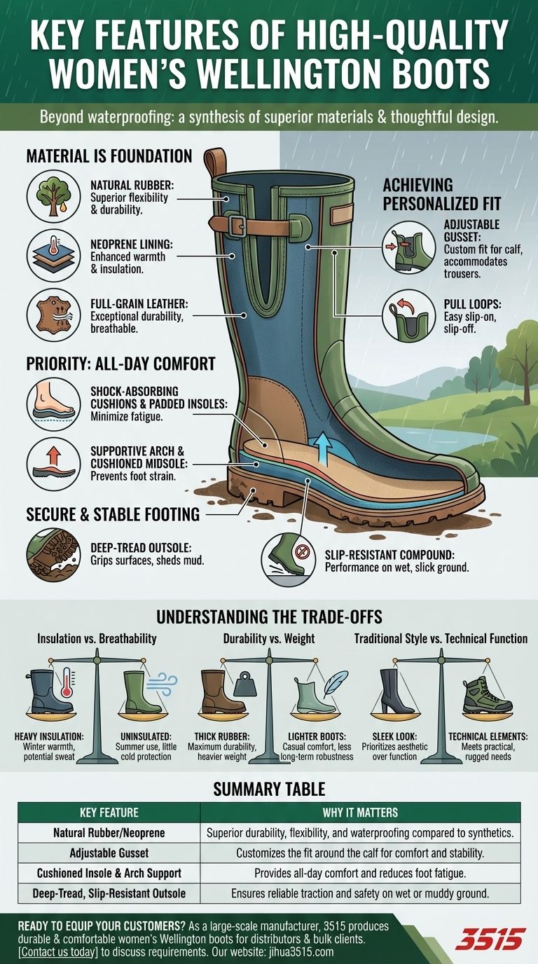 ¿Cuáles son las características clave de las botas Wellington de mujer de alta calidad? Encuentra el ajuste perfecto para cualquier actividad Guía Visual
