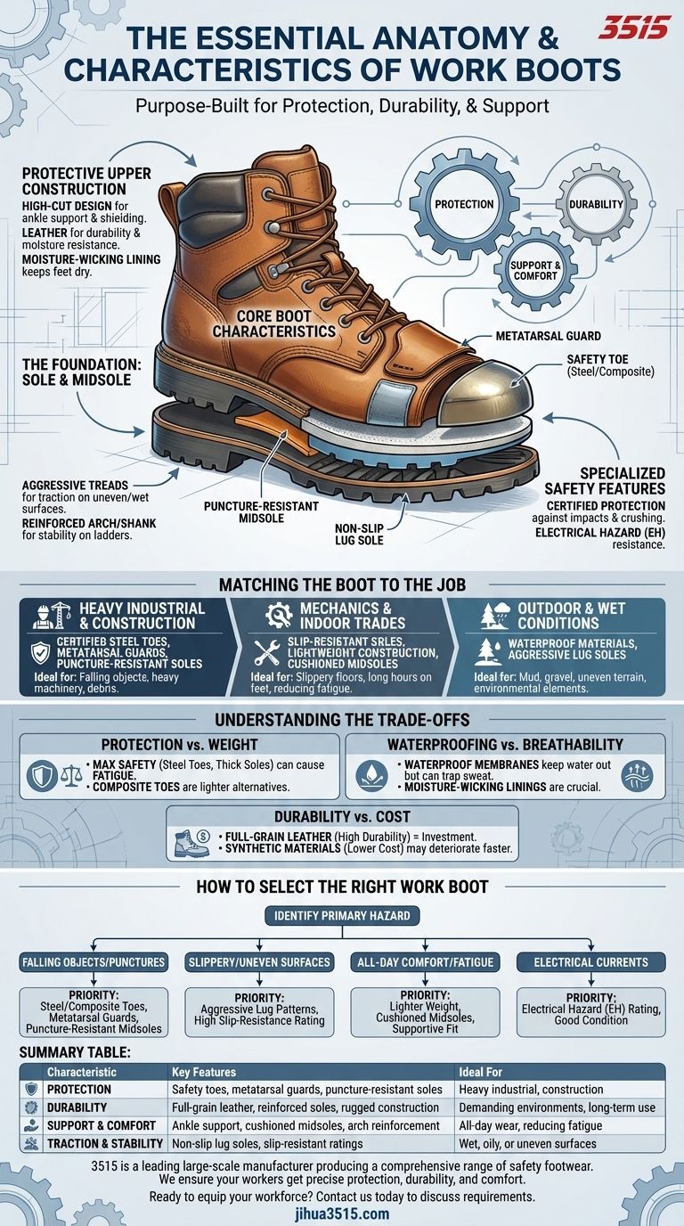 Quali sono le caratteristiche principali degli scarponi da lavoro? Protezione Essenziale, Durata e Supporto Guida Visiva