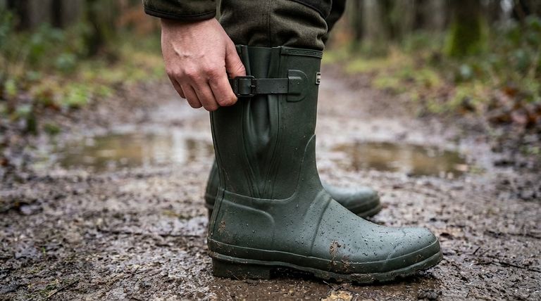 ¿Cuál es el propósito de los refuerzos ajustables en las botas de agua Wellington? Lograr un ajuste perfecto y personalizado