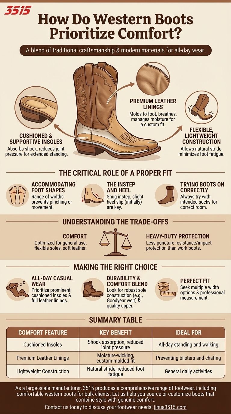 西部靴子如何优先考虑舒适性？通过卓越的足部支撑实现全天穿着 图解指南