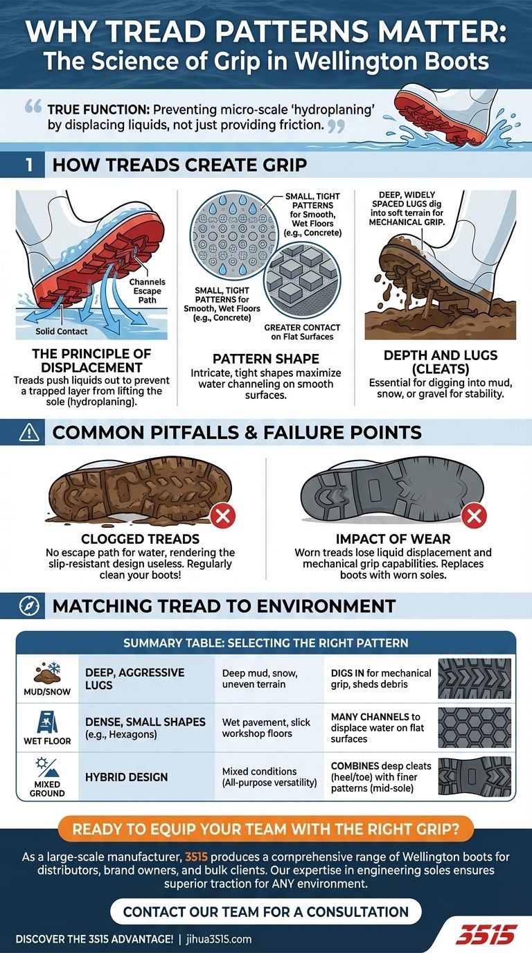 Why are tread patterns important in Wellington boots? Master Traction and Safety Visual Guide