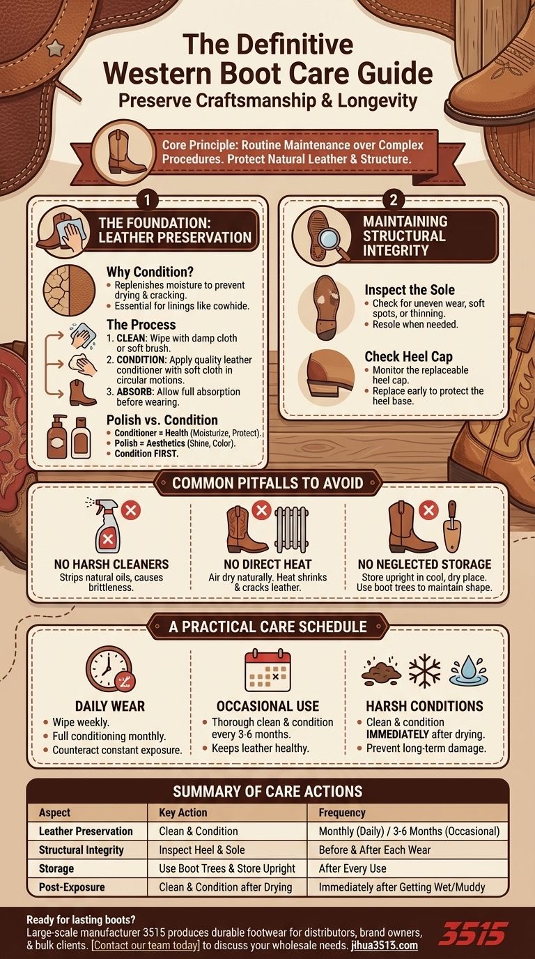 What care is recommended for western boots? Preserve Your Investment with Proper Maintenance Visual Guide