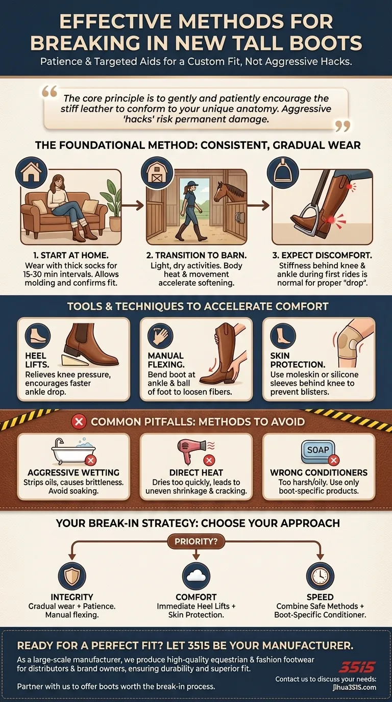 Quali sono alcuni metodi efficaci per adattare nuovi stivali alti? Ottieni una vestibilità personalizzata con pazienza e cura Guida Visiva