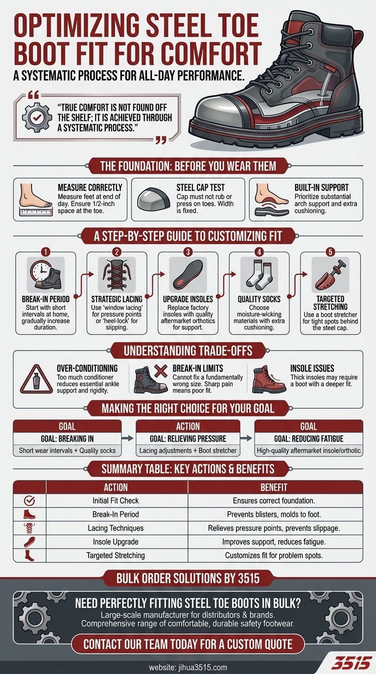 Как оптимизировать посадку ботинок со стальным носком для лучшего комфорта? Полное руководство по индивидуальной подгонке Визуальное руководство