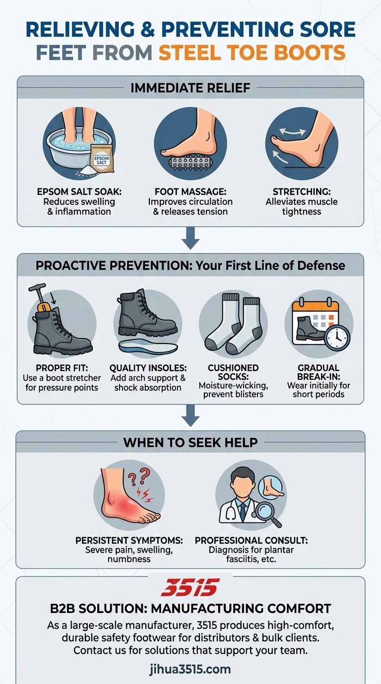 有什么家庭疗法可以缓解穿钢头靴引起的脚痛？舒缓酸痛并预防疼痛 图解指南