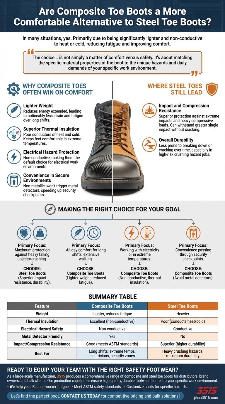 Les bottes à embout composite sont-elles plus confortables que celles à embout en acier ? Découvrez les avantages pour votre journée de travail Guide Visuel
