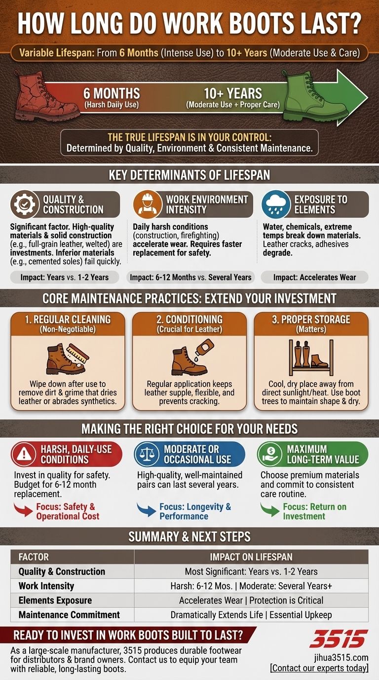 Combien de temps les bottes de travail peuvent-elles durer en général avec des soins appropriés ? Maximisez la durée de vie de votre investissement Guide Visuel