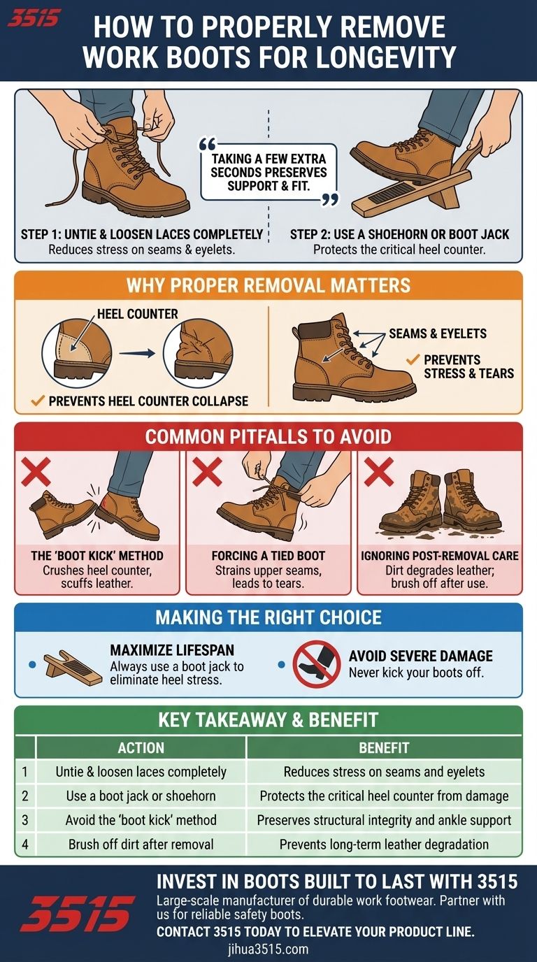 ¿Cómo se deben quitar correctamente las botas de trabajo para mantener su estado? Evita estos errores comunes Guía Visual