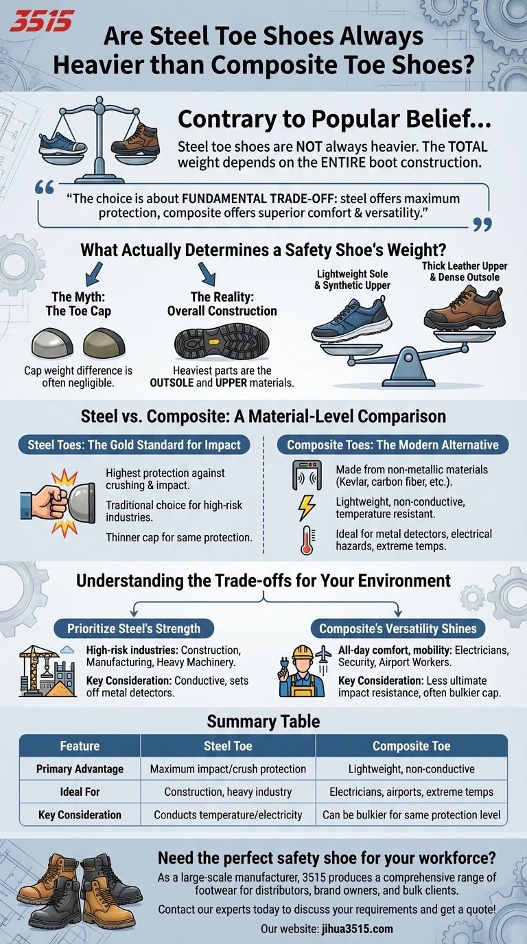钢包头鞋总是比复合材料包头鞋重吗？揭穿重量的迷思 图解指南